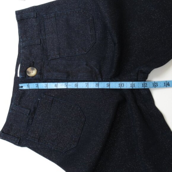 Anthropolgie The Colette High Rise Cropped Wide Leg Jeans Sparkle Edition 26P - Picture 7 of 13